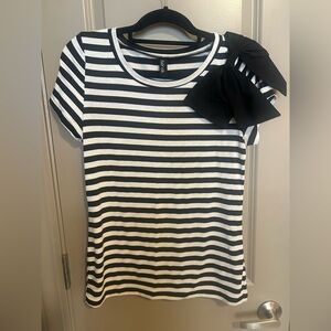 Fabrik  Striped Tee with Statement Bow